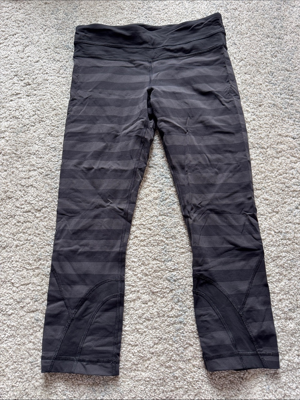 lululemon athletica Black Striped High-Rise Leggings